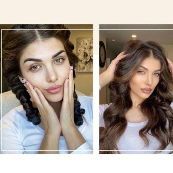 HEATLESS SILK CHAMPAGNE CURLING FLEXI ROD, CLIP, & SCRUNCHIE SET - Picture 10 of 12